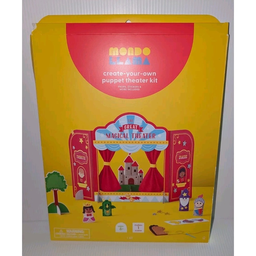 Mondo Llama Create Your Own Magical Puppet Theater Kit Props Stickers fabric